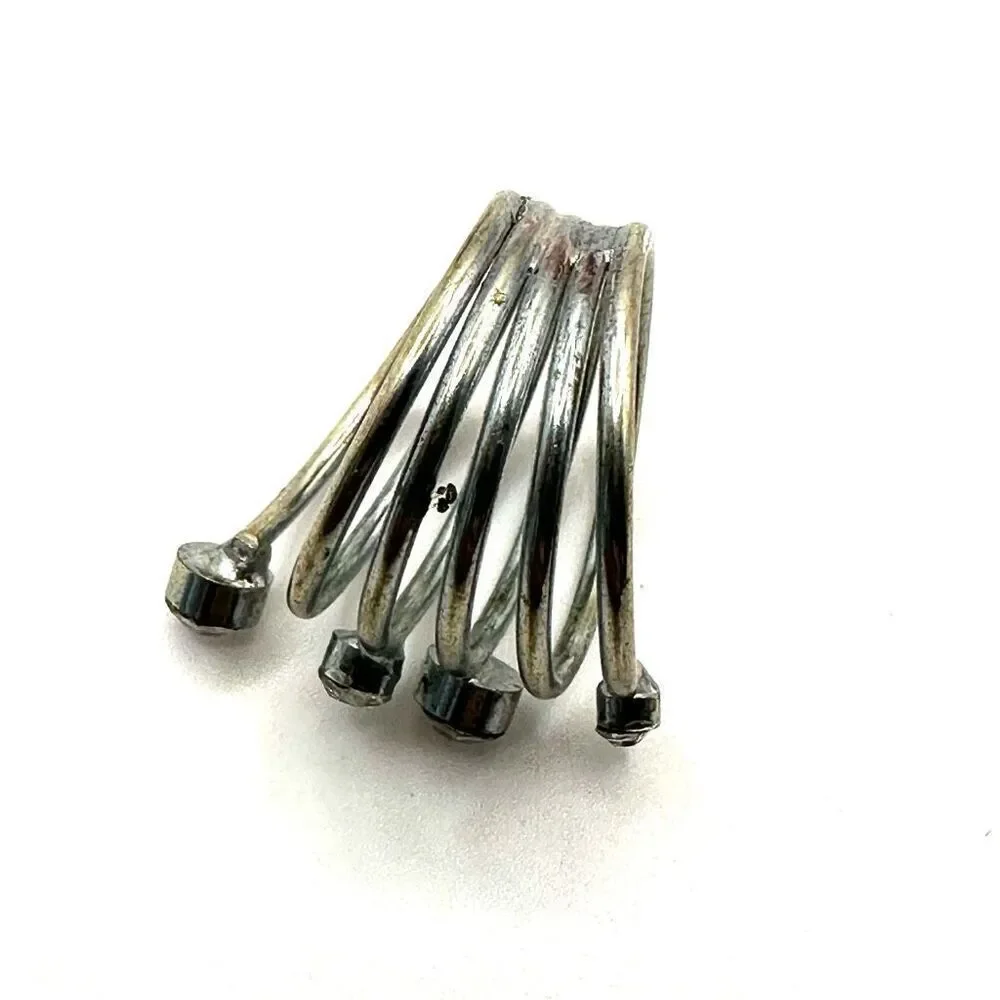 Silver tone multi rhinestone ring
